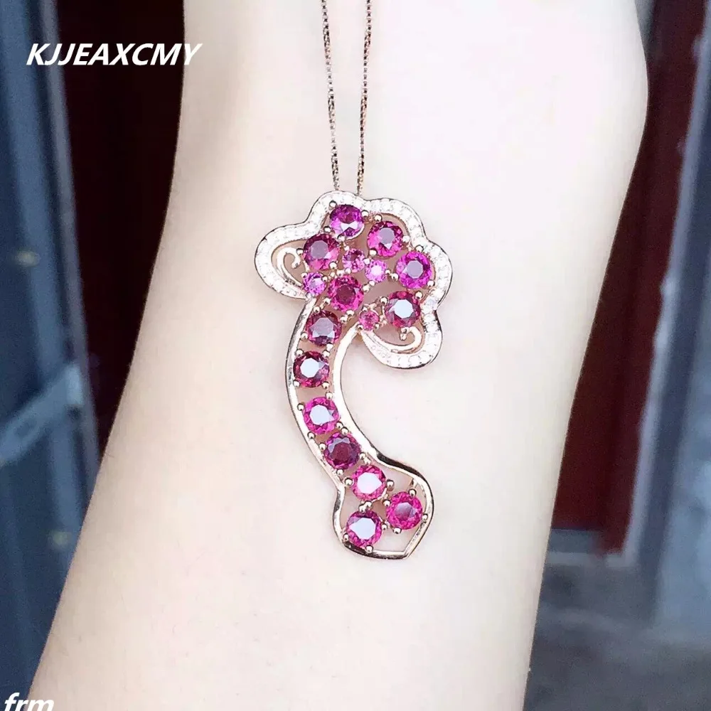 

KJJEAXCMY boutique jewelry,Inlaid Pendant in Sterling Silver with Natural Magnesium Aluminum Garnet Pendant