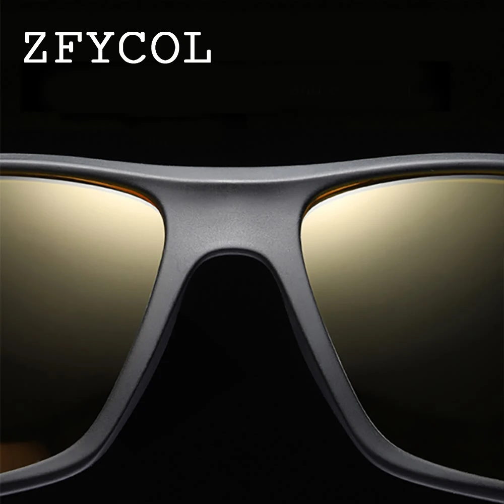 ZFYCOL New Brand Fashion Polarized Sunglasses Men TR90 Frame Travel Night Vision Sun Glasses For Male Driving Golfing Eyewear | Аксессуары