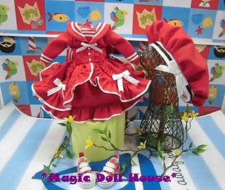 [MG003] Бесплатная доставка Neoblythe Кукольное платье # и шляпа в матросском стиле