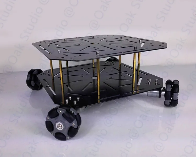 Two Boards 25Motor MT200 4WD Omni колеса робот шасси автомобиля, рама из нержавеющей стали. Двигатель большой мощности. Для DIY игрушечного автомобиля. Owi робот соревнования - Цвет: Two Boards 25Motor