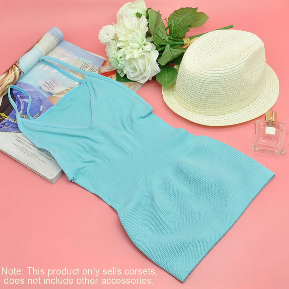 Blue Женский бюстгальтер Cami Tank Top Body Shaper съемное Корректирующее белье жилет для похудения корсет тонкая корректирующая одежда топы на бретелях для женщин - Цвет: Blue