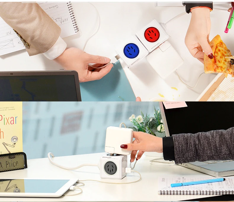 Allocacoc Original Smart Home Electronic Plug powercube Power Strip Socket Charging USB 4 Sockets Interface Extension Australia