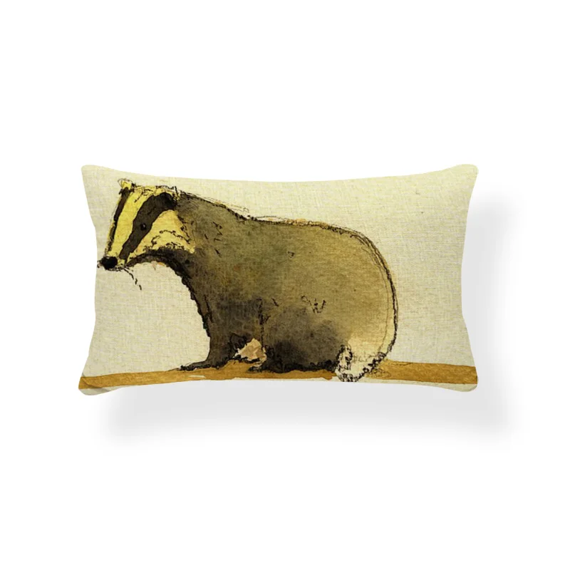 Luxury Cushion Cover Anime Lizard Cattle Cockerel Pheasant Toucan Squirrel Chameleon Pillow 30*50Cm Polyester Rectangle | Дом и сад