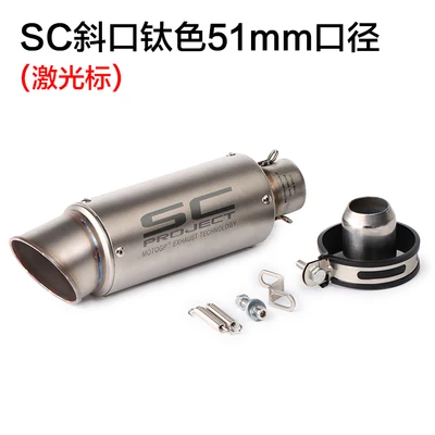 Для Yamaha MT09/07 ForKawasaki Z900 Z800 ForDucati ForHonda мотоцикл изменение 51 MM Круглый ствол выхлопной трубы без глушитель
