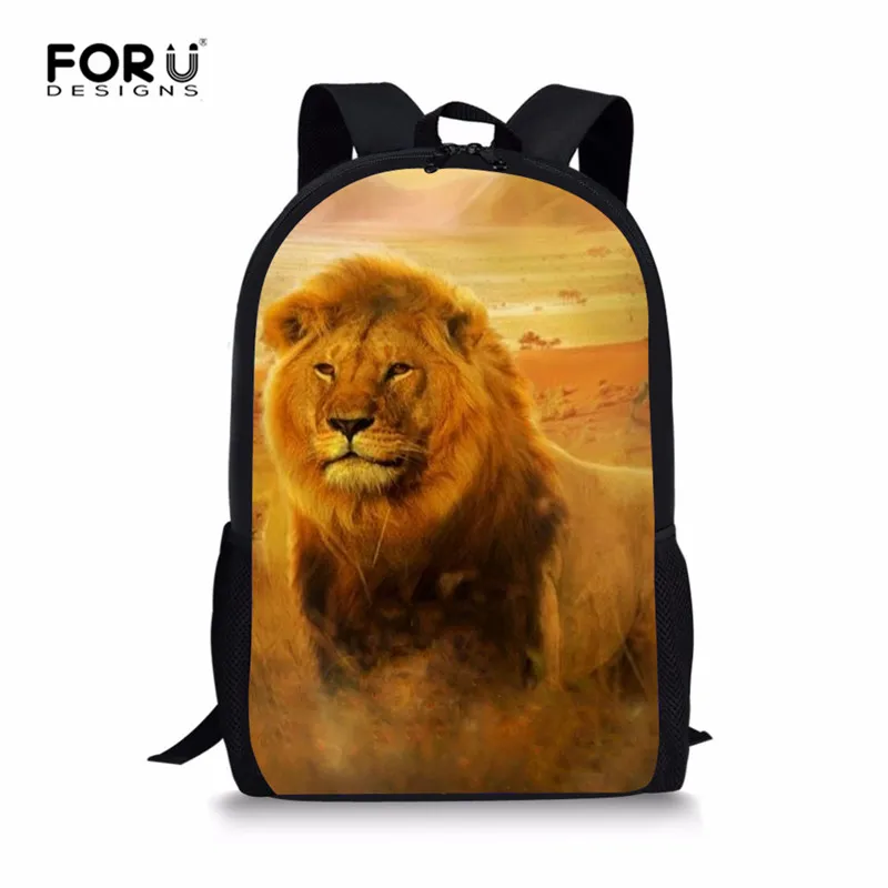 L5447C FORUDESIGNS/комплект школьных сумок с изображением Льва для мальчиков, легкие рюкзаки, Детская сумка с изображением Льва, детская плечевая сумка ранец, рюкзак - Цвет: L5447C