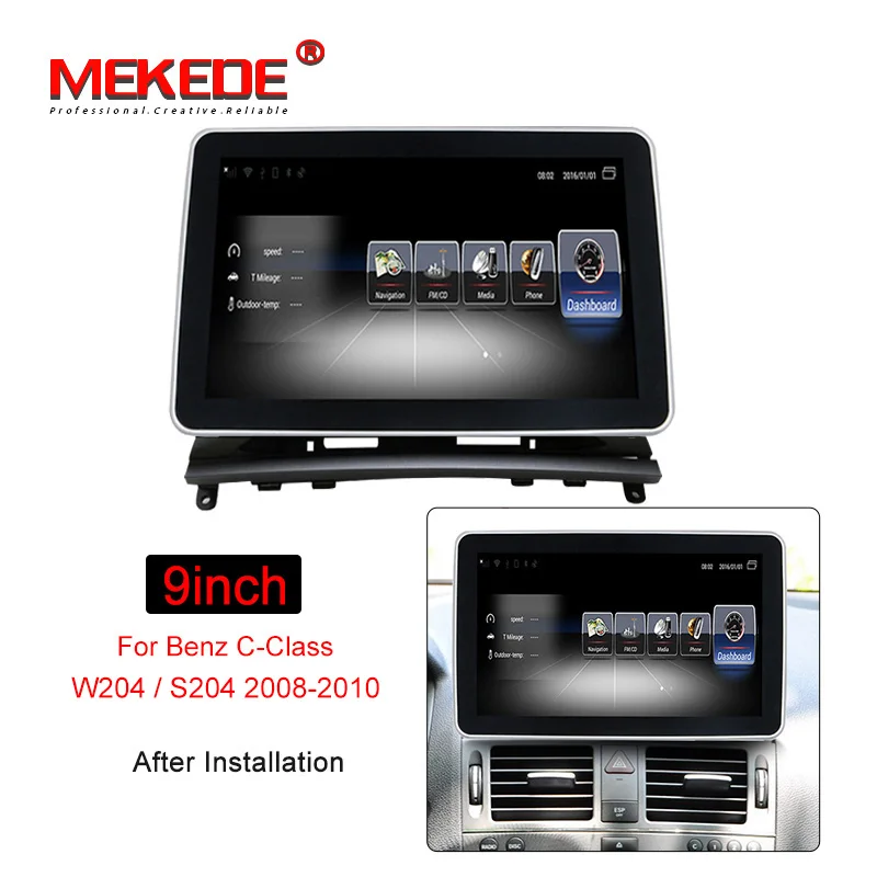9inch NTG 4.0 4G LTE 2DIN автомобильный Android 10,25 дюймовый дисплей для Mercedes Benz C Class W204 2008-2010 командная система обновленный экран - Цвет: 9inch NTG 4.0