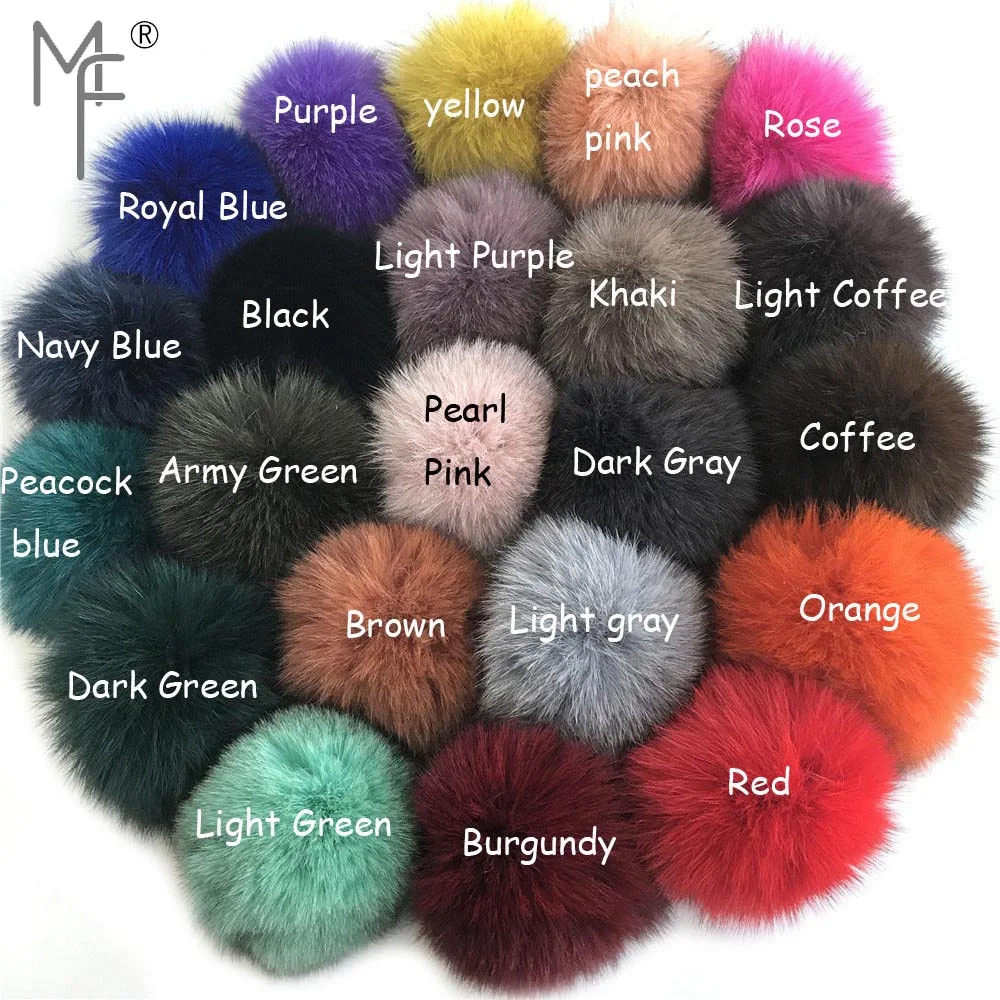 Magicfur 1 шт DIY 9 см 3 дюймов Настоящий Лисий Мех помпоны мяч для вязания шляпы кулон