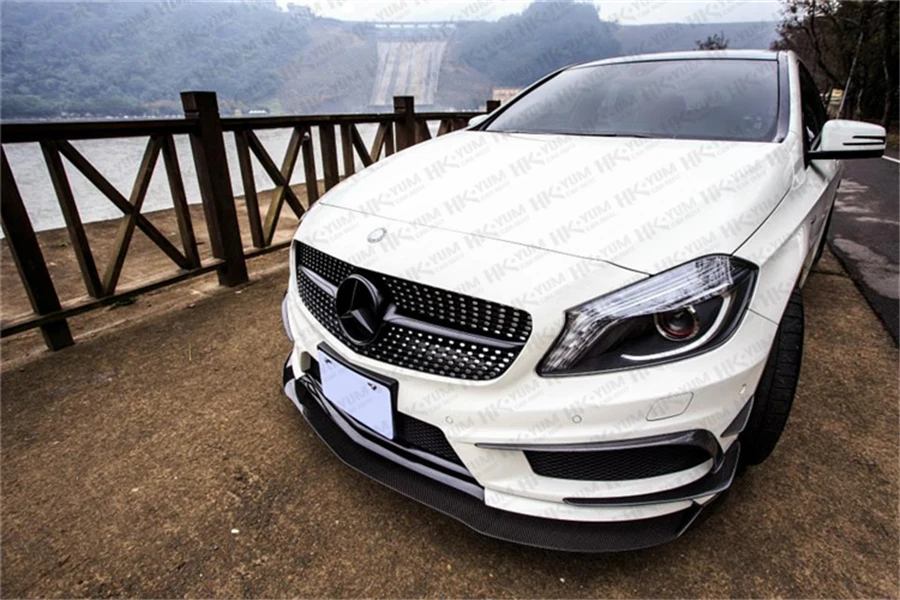 Передний спойлер для губ из углеродного волокна Mercedes Benz W176 A45 AMG 2013.2014.2015.2016.2017