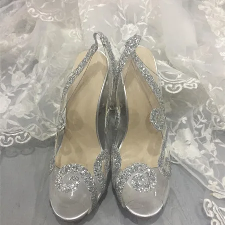 Сандалии GOOFLORON женские с ремешком на пятке прозрачные туфли из ПВХ свадебная