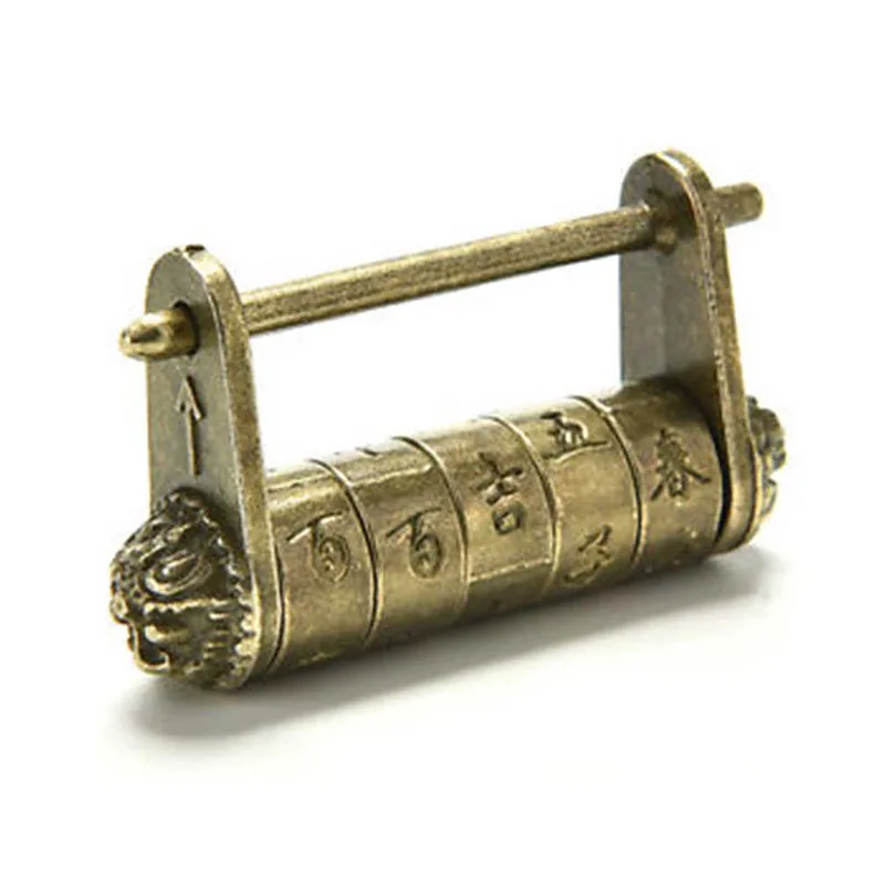 Античный замок Cipher 1 шт. китайский винтажный античный пароль латунный резной с