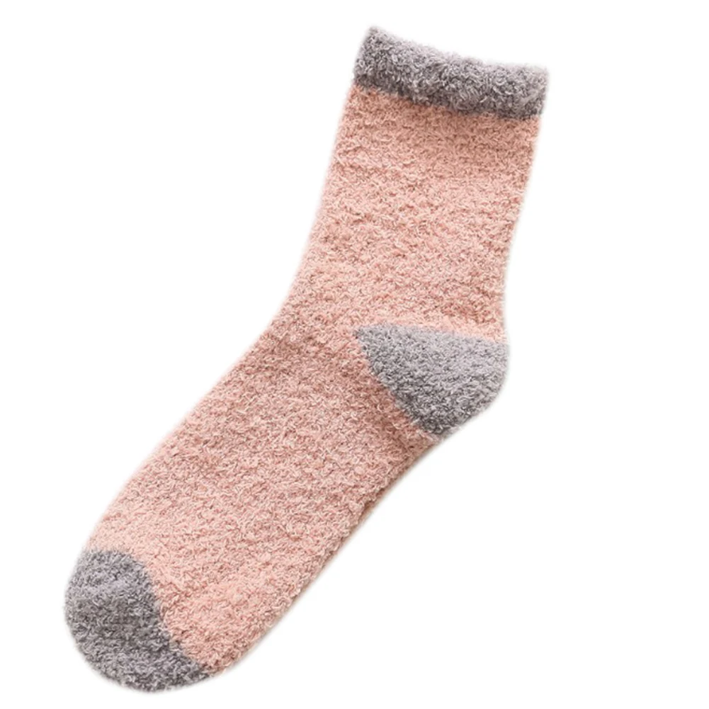 1Pair Coral velvet socks ladies winter home Warm Thicken Soft Casual Floor Elastic half | Женская одежда