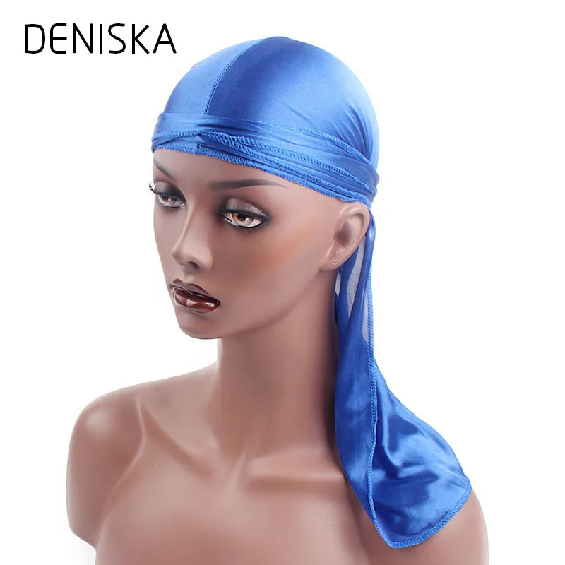 Новая мода Для мужчин атласная Durags бандану тюрбан парики шелковистая Durag