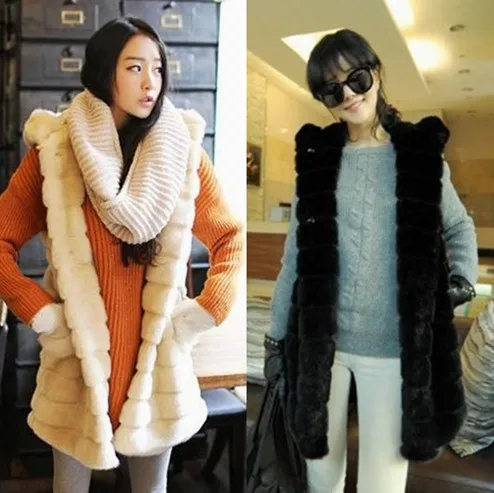 Women's plus size faux vest medium-long outerwear design long | Женская одежда