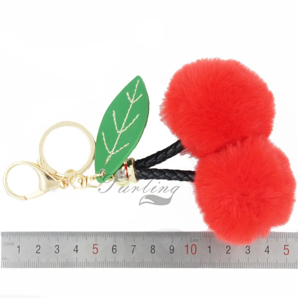 1 шт. брелок для ключей с помпонами в виде вишни|ball keychain|bag charmkey ring bag |