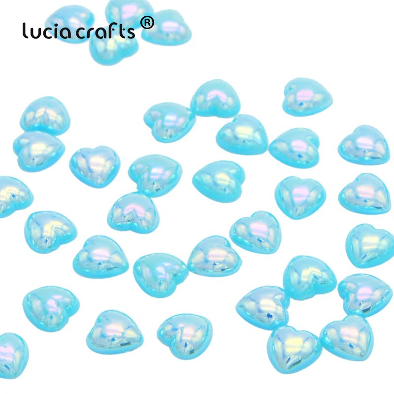 Продажа Lucia Crafts 100 шт. 10 мм бусины в форме сердца из АБС пластика с плоской обратной
