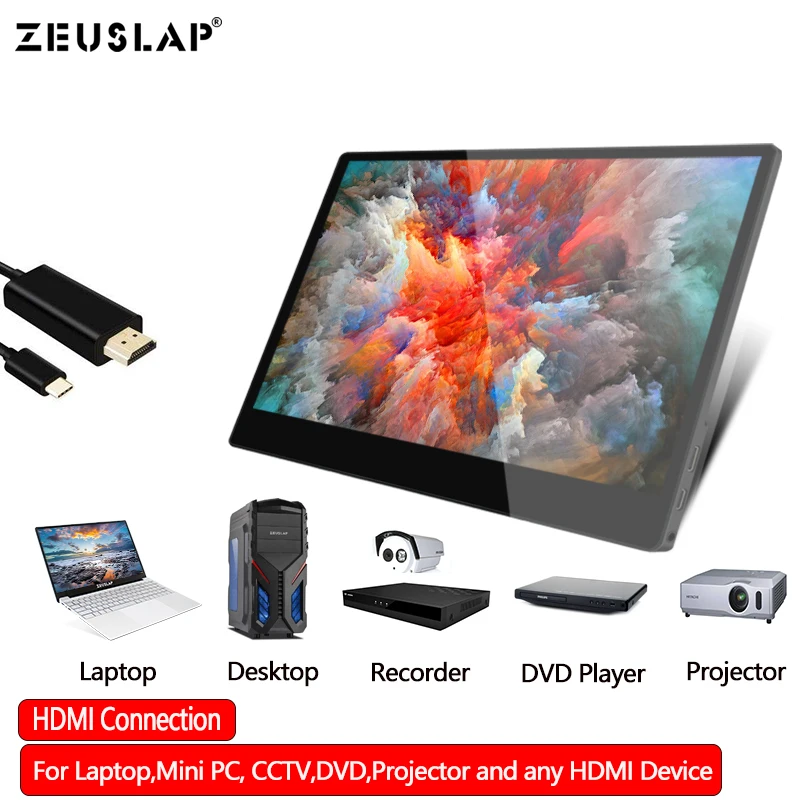 Сенсорный ЖК экран диагональю 13 3/15 6 дюйма сенсорный типа C HDMI для телефонов Type