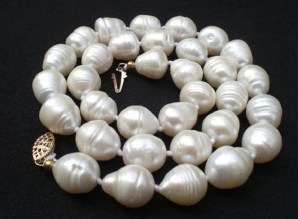 

HOT Wholesale FREE SHIPPING >>>HUGE 18"12-13MM NATURAL SOUTH SEA GENUINE WHITE DROP PEARL NECKLACE