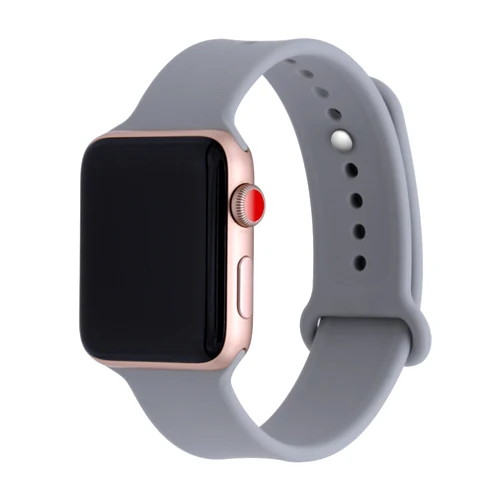 Силиконовый спортивный ремешок для apple watch, ремешок для apple watch 5, 4, 3, ремешок 44 мм, 40 мм, correa Iwatch 5, 42 мм, 38 мм, ремешок для часов, браслет, ремень - Цвет ремешка: gray