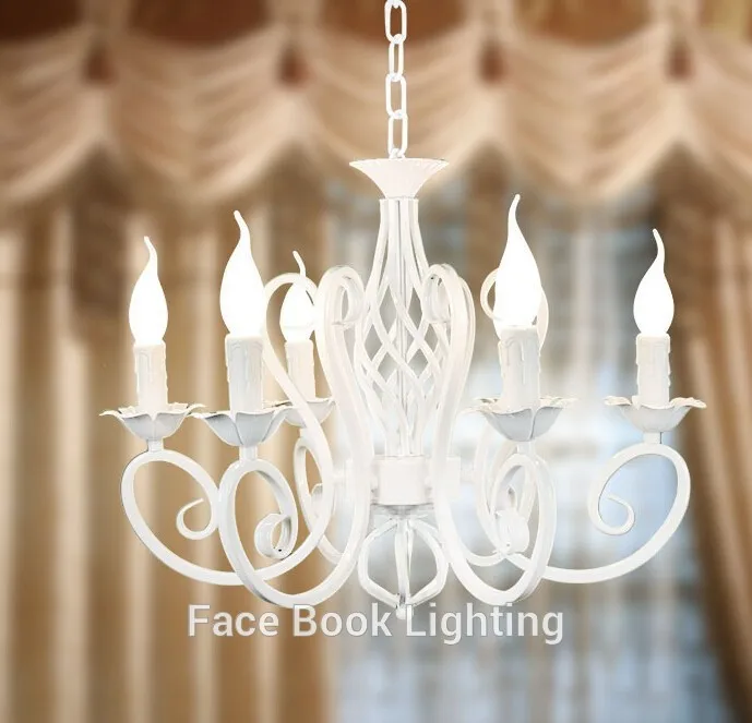 Европейская мода винтажная Люстра потолочная лампа 6 свечей Освещение Железный