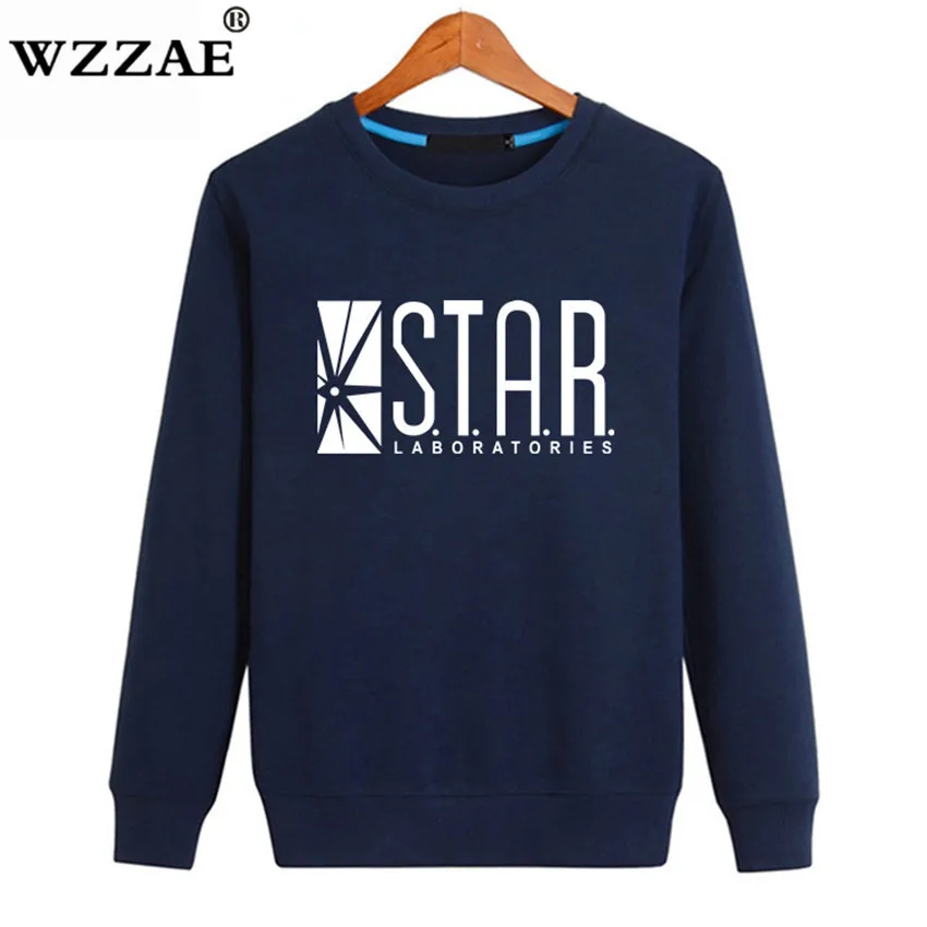 WZZAE хлопок флэш Барри Аллен Star Lab Labs черный цвет Мужская Толстовка s Новинка толстовки пуловер новая мужская одежда - Цвет: Navy Blue 1