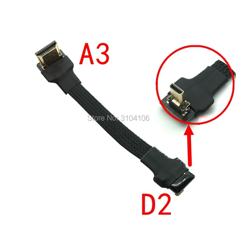 30 см 50 FPC ленточный плоский Micro HDMI совместимый тип D экранированный FPV кабель для HD