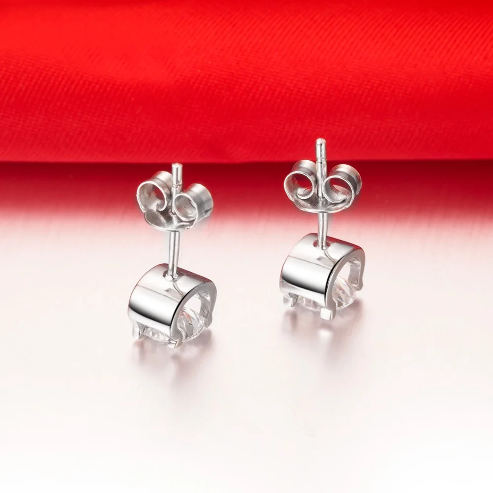 Серьги пусеты из синтетического серебра 0 6ct 18 К золото опт|diamond stud earring|brand earringsstud