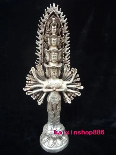 Женская Восточная фотостатуя buddist серебряная статуя 18C | Дом и сад