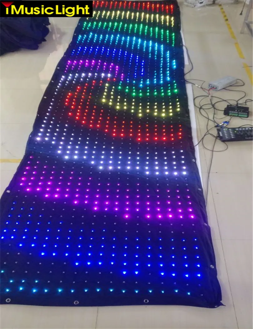 P6 120 см на 500 светодиодный гибкий дисплей LED видео ткань PC/DMX контроль с sd картой|dmx