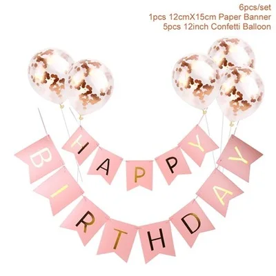 Birthday Set 15 Письмо с днем рождения шары флажки «С Днем Рождения» вечерние украшения шар на день рождения для девочек и мальчиков Детский праздничный костюм товары для вечеринки, дня рожденья - Цвет: Birthday Set 15