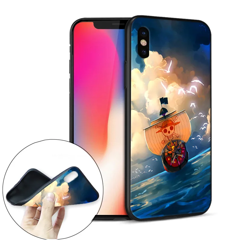 Anime One Piece Case for iPhone 8 Attack on Titan Soft Silicone Phone Cover X 6 6S 5 5S XR XS Max SE 7 Plus Fundas | Мобильные