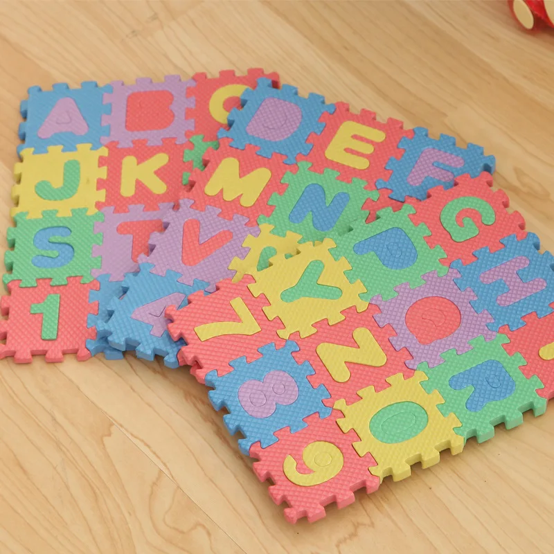 36 шт. 6 см * 0 8 экологичный Английский алфавит Arabia Numeral EVA Foam Puzzle Play Детские игрушки