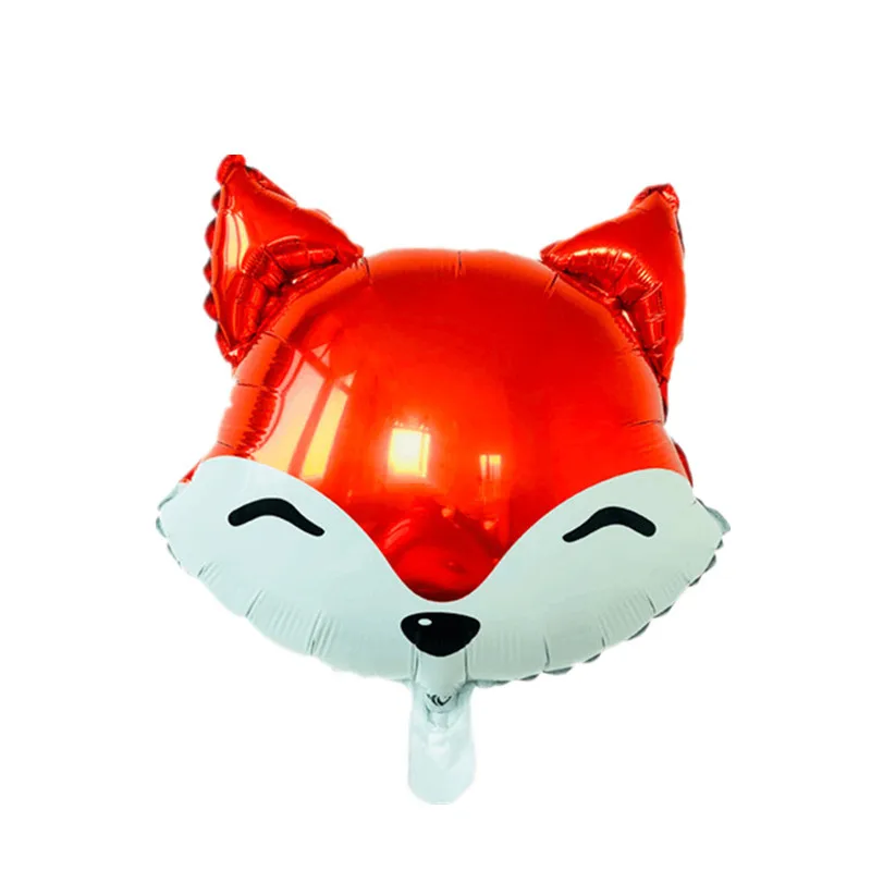 fox 18 дюймов мультфильм голова животного фольгированный шар мультфильм лиса Бегемот Тигр Медведь лев собака гелий детские игрушки Воздушные шары День рождения украшение - Цвет: fox
