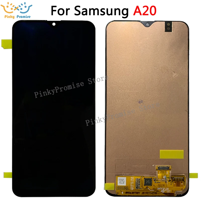 Для Samsung galaxy A20 lcd дигитайзер A205/DS A205F A205FD A205A дисплей кодирующий преобразователь