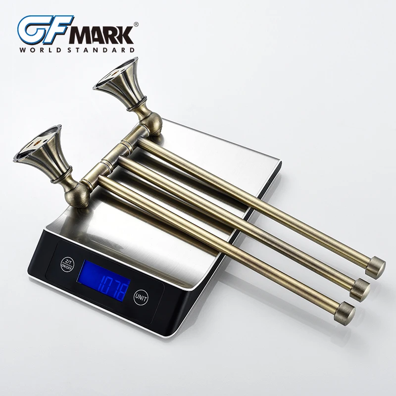 Античный держатель для полотенец GFmark регулируемый медный полки ванной бронзовый