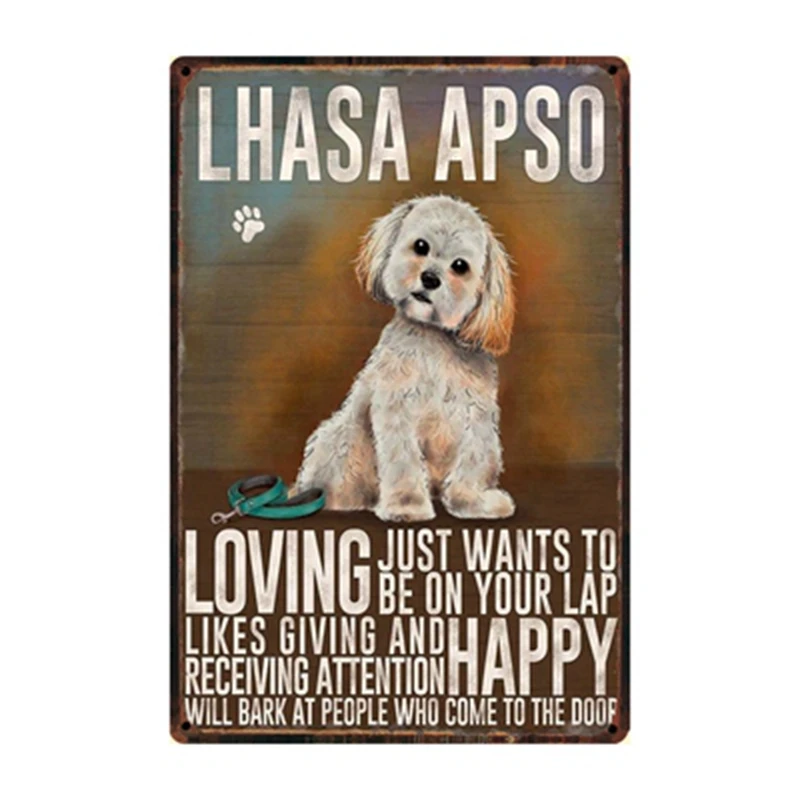 [ WellCraft ] Pet Dogs Pug Dachshund Border Collie Greyhound Metal Sign Posters art Vintage Mural Painting Custom Decor WW8 - Цвет: w-1168