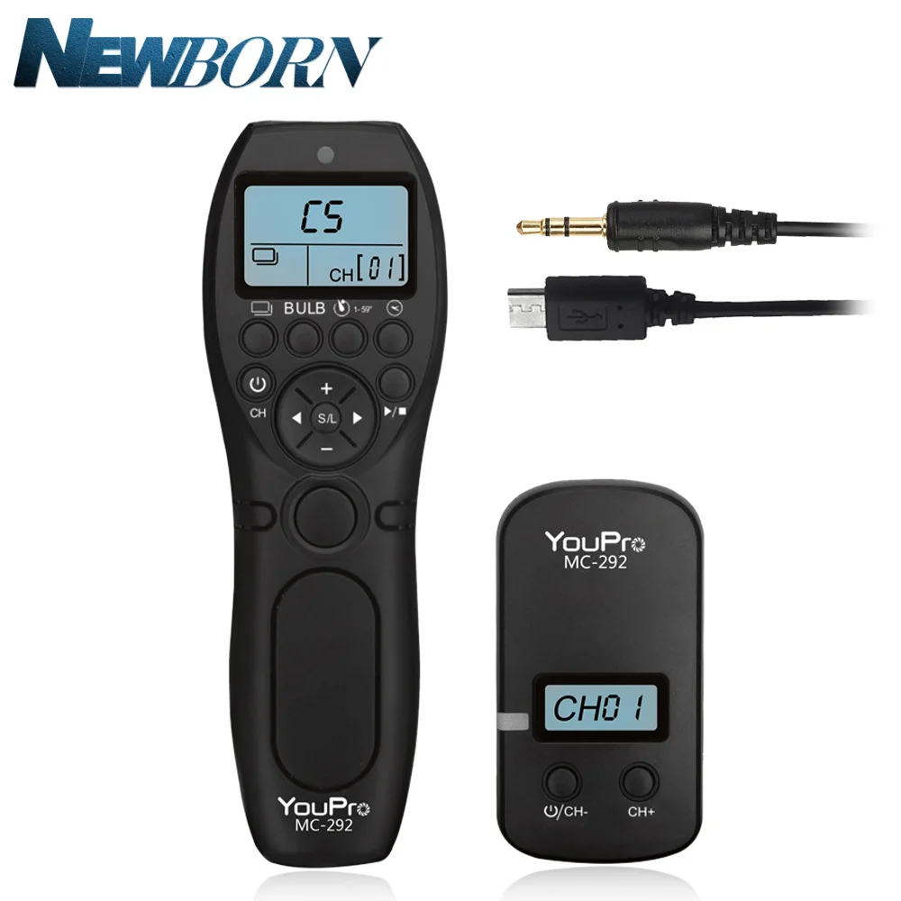 E2 YouPro MC-292 DC0/DC2/N3/S2/E3/E2 2,4G беспроводной пульт дистанционного управления с ЖК-таймером спуска затвора каналы для Canon/sony/Nikon/Fujifilm - Цвет: E2