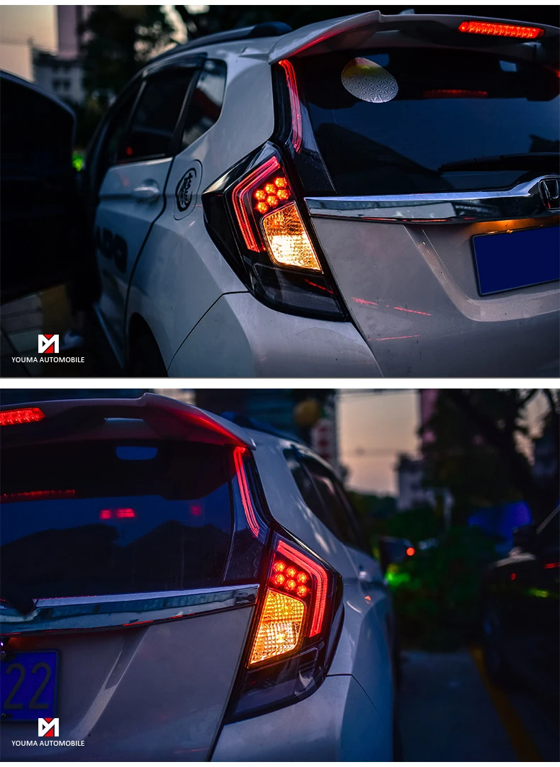 Задние фонари автомобиля для Honda Fit Jazz- RS Стиль светодиодный бар DRL GK 5 задний фонарь светодиодный парк желтый обратный конец света GK5