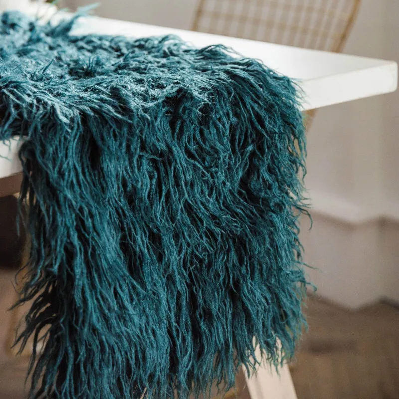 Роскошная скатерть из искусственного меха модель для домашнего стола большого