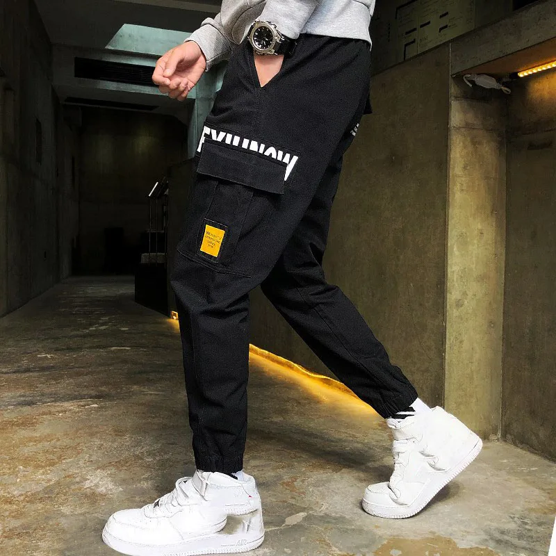 Уличные лоскутные брюки карго с буквенным принтом для подростков весна осень 2021