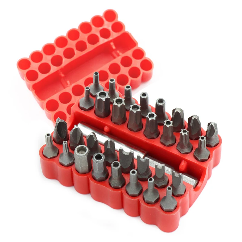 Jewii 33pcs Security Bit Set Multiple Types Screwdriver Magnetic Extension Holder Torx Hexagon Bits | Инструменты
