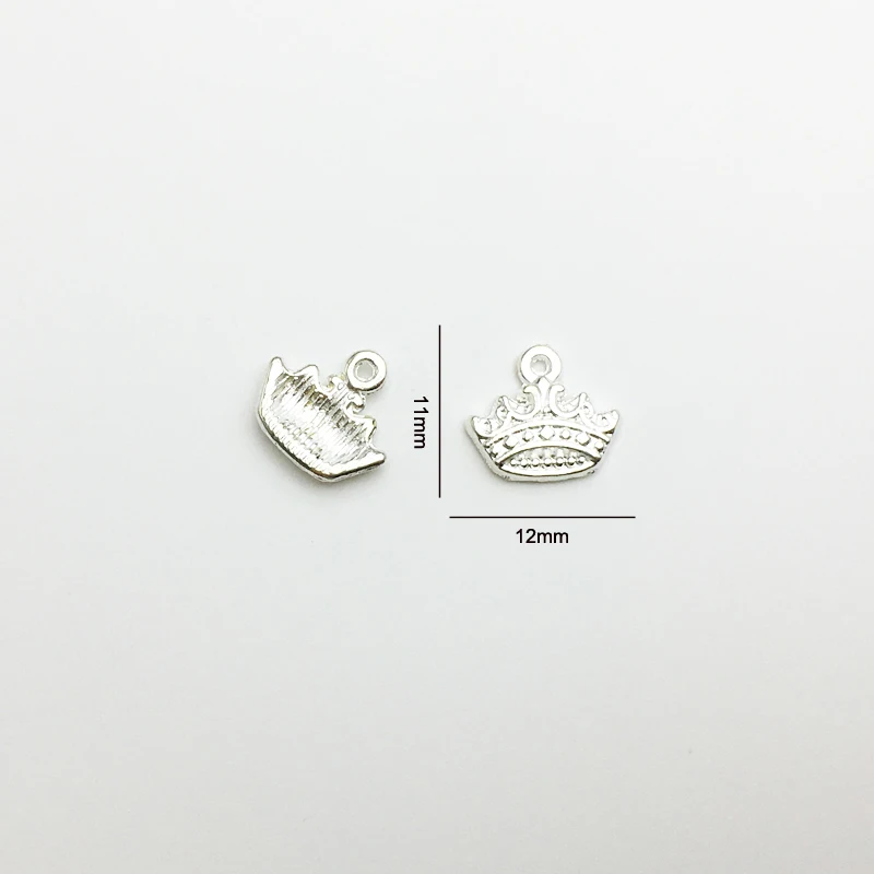 

30pc/pack metal charms 12*11mm Silver Color crown pendants jewelry findings and components fit Necklaces and bracelets making