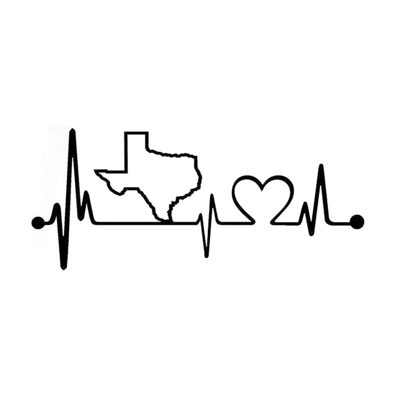 

19 см * 8,3 см Texas Heartbeat Lifeline Мультяшные наклейки аксессуары для автомобиля черный/серебристый S3-4959