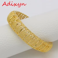 adixyn 6 2cm2 44inchopenable dubai bangle for women gold color jewelry ethiopian african bracelet arab gifts n1803