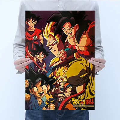 35-50.5 cm Драконий шар фигурки Супер Саян Гоку хорошо наклейки dragon ball Z фигурка игра карта деко плакат наклейки для детской спальни - Цвет: 35-50.5 cm
