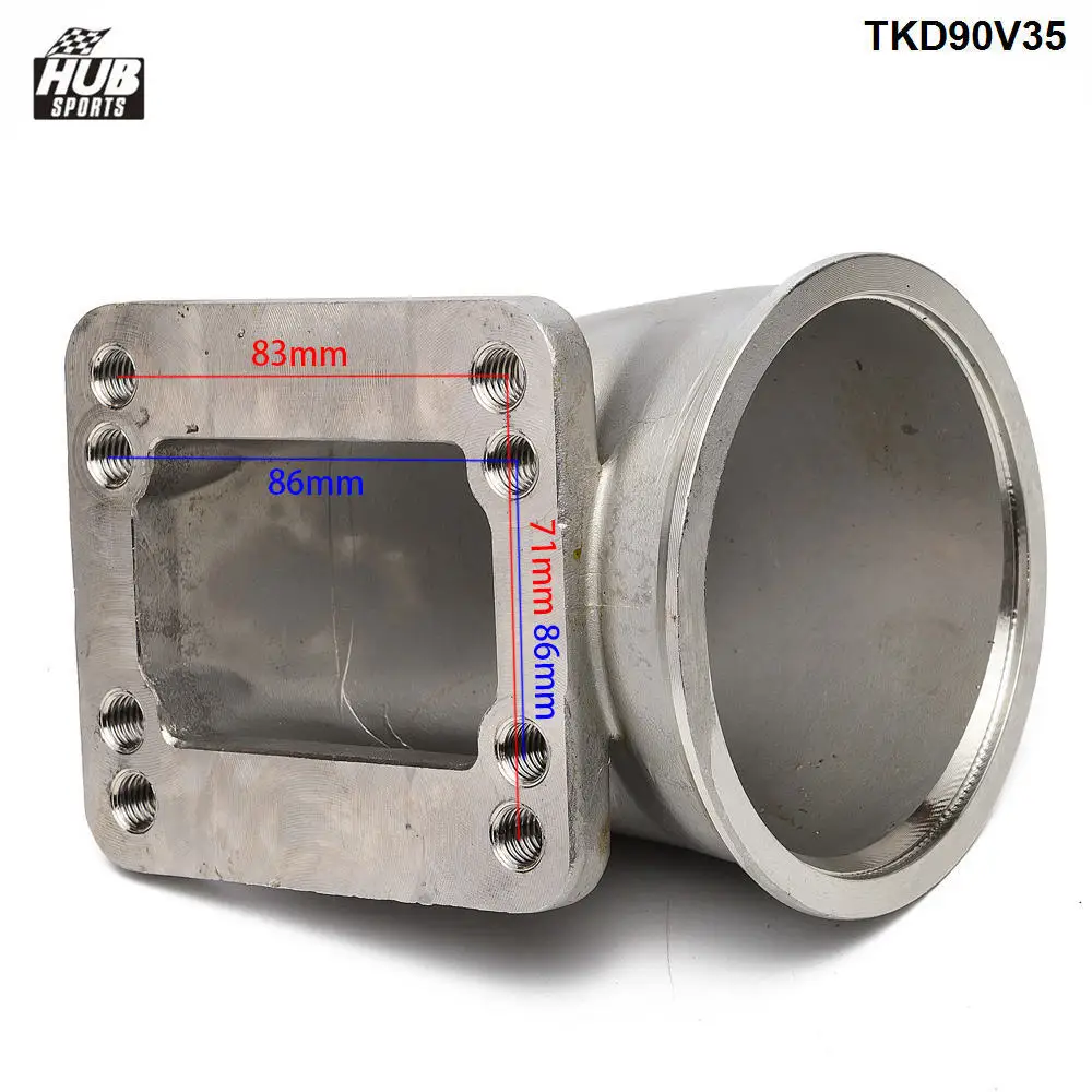 1 комплект фланец адаптера из нержавеющей стали T4/T3 Turbo с углом 90 градусов + 3 5 дюйма Vband 304