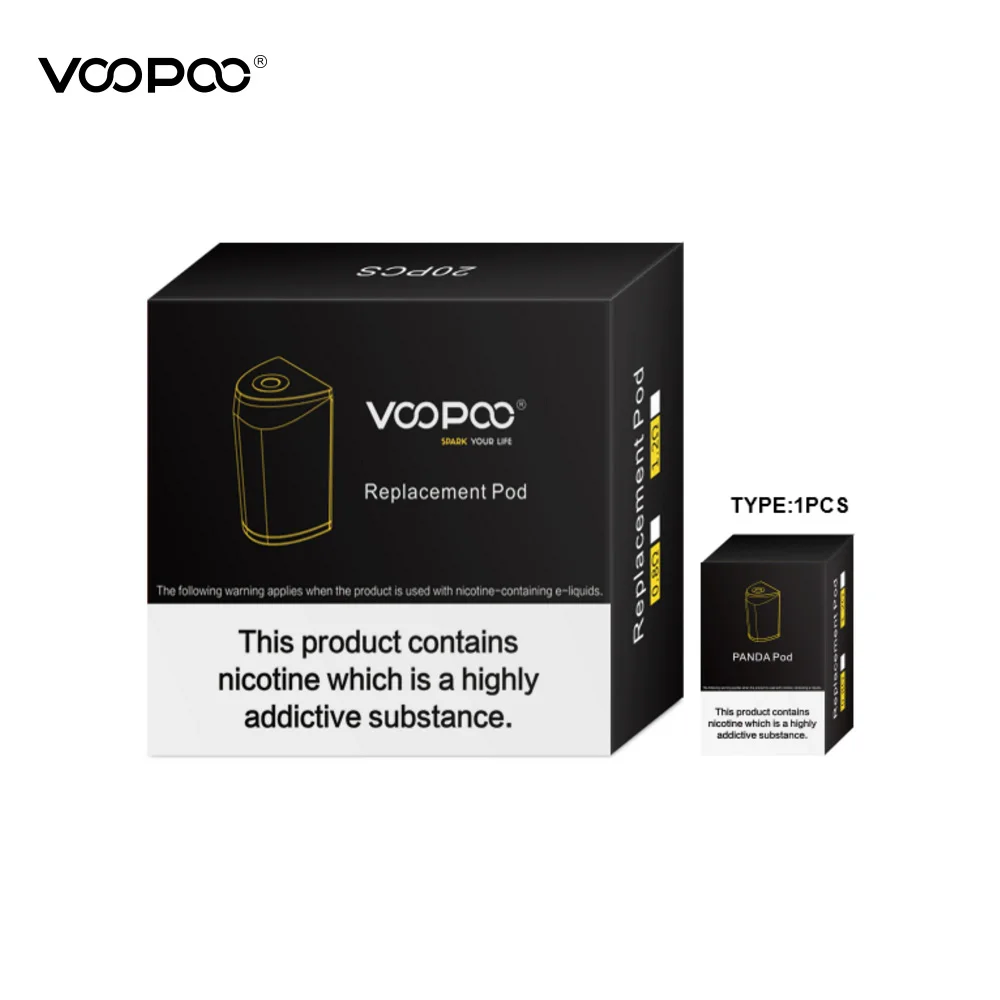 2 шт./лот оригинальный картридж VOOPOO Panda Pod 5 мл с 1.2ohm/0.8ohm сопротивление катушки для