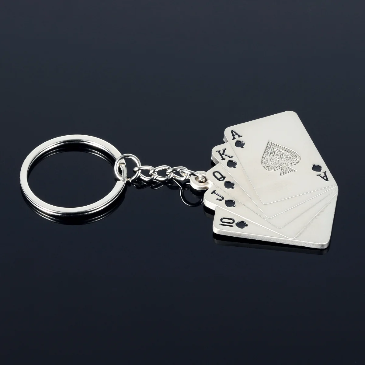 Indusleaves Creative Gift Personality Good Luck Spades Playing Cards Metal Keychain Advertising Keyring Pendant | Украшения и