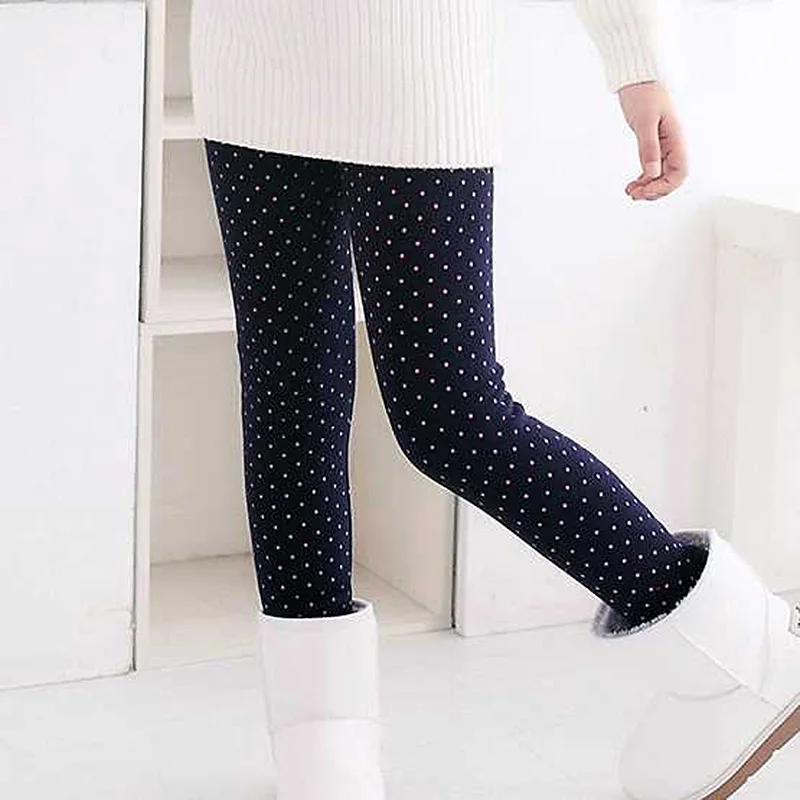 Autumn Winter New Girls Leggings Cotton Velvet Warm Candy Color Girl Casual Pants 4-11 Year Children Pants