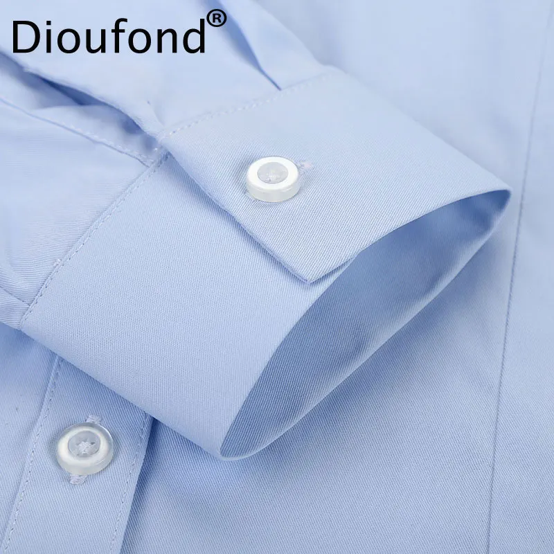 Dioufond Women Formal Solid Color Long Sleeve Blouses Cotton Comfortable V-Neck White Lady Tops Shirt Plus Size 5XL Summer Blusa |