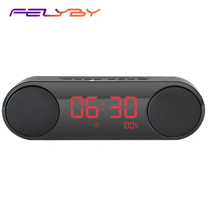 FELYBY беспроводной bluetooth динамик портативный сабвуфер Будильник Мини компьютер
